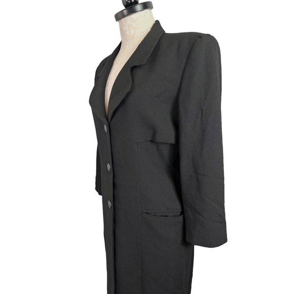 Vintage Tahari Wool Blend Notch Collar Trench Coat Women's 8 - Picture 9 of 16